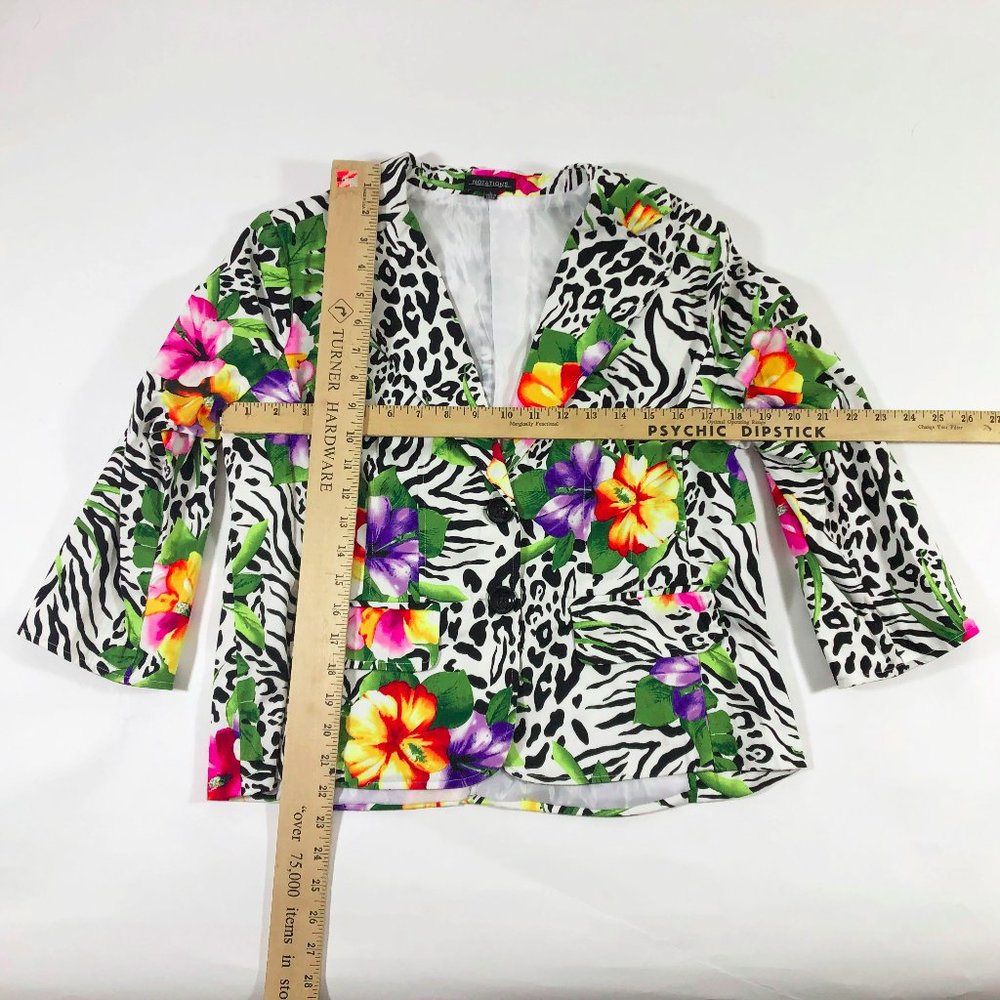 EUC Notations Animal Floral Print Jacket - Picture 4 of 8
